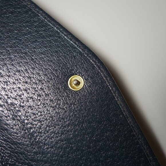 Vintage Gucci GG Blue Monogram Sherry Bi-Fold Long Wallet, Size 4.25 in x 7.5 in - Picture 12 of 16